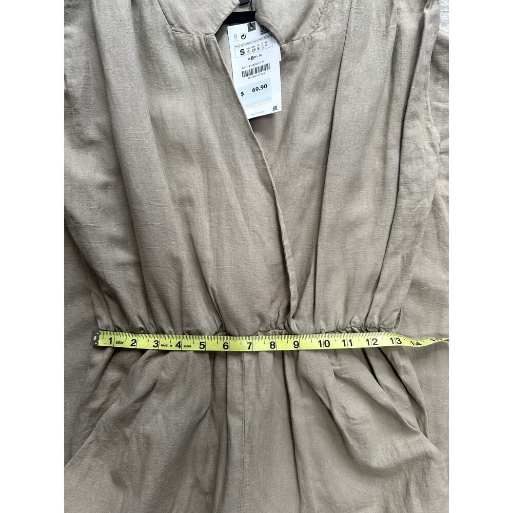 Women's Zara Linen Blend Jumpsuit - Size Small - Picture 7 of 7